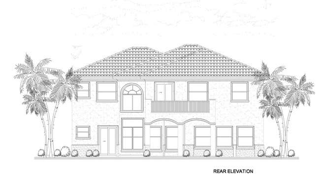 Home Plan Rear Elevation of this 5-Bedroom,4688 Sq Ft Plan -107-1134
