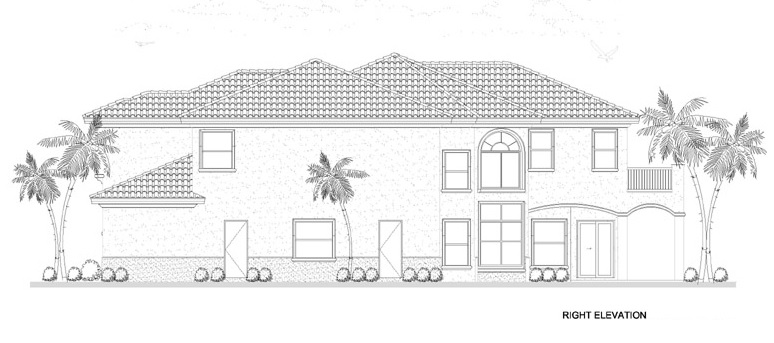 Home Plan Right Elevation of this 5-Bedroom,4688 Sq Ft Plan -107-1134