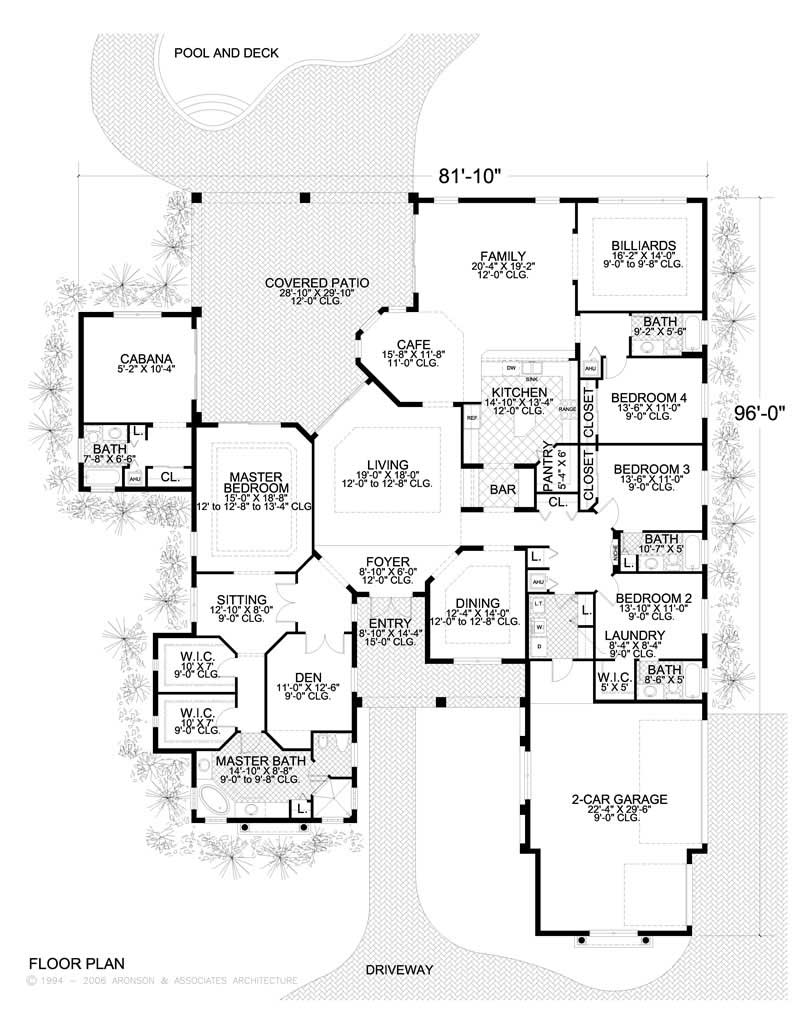 Floor Plan First Story of Mediterranean Plan #107-1137