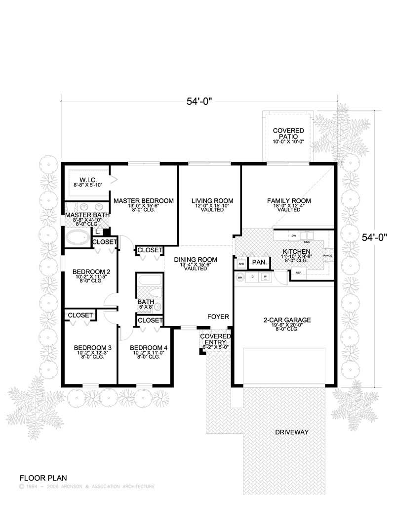 Floor Plan First Story of Mediterranean Plan #107-1138