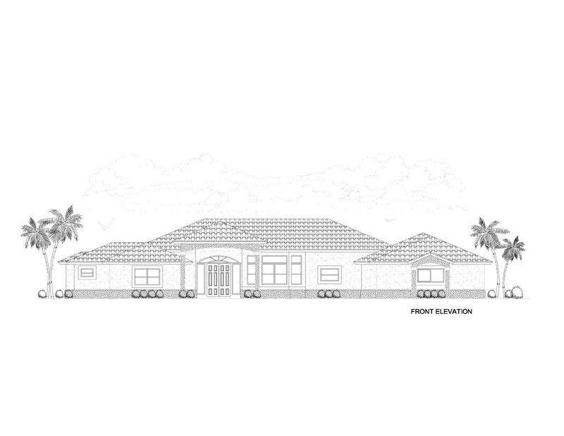 Home Plan Front Elevation of this 4-Bedroom,3568 Sq Ft Plan -107-1145