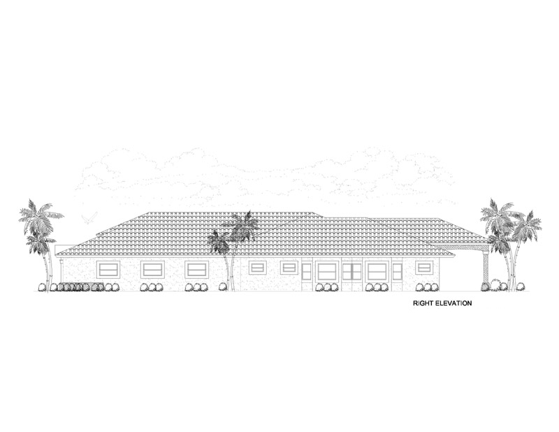 Home Plan Right Elevation of this 4-Bedroom,3568 Sq Ft Plan -107-1145