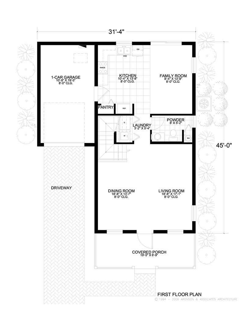 Floor Plan First Story of Mediterranean Plan #107-1151