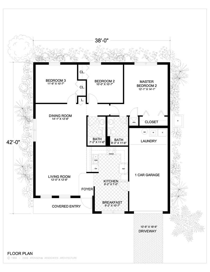Floor Plan First Story of Mediterranean Plan #107-1153