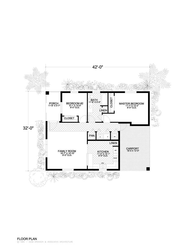 Floor Plan First Story of Mediterranean Plan #107-1155