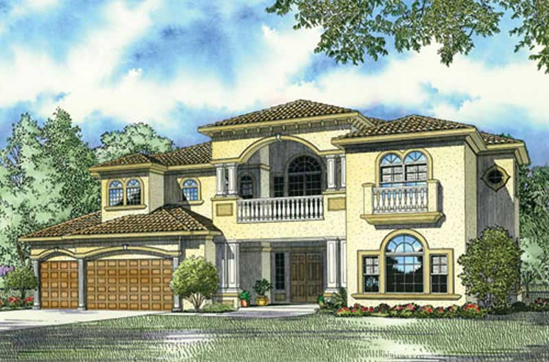 Front View of this 4-Bedroom, 5030 Sq Ft Plan - 107-1166