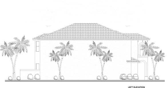 Home Plan Left Elevation of this 5-Bedroom,2647 Sq Ft Plan -107-1169