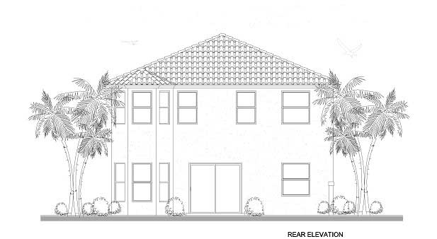 Home Plan Rear Elevation of this 5-Bedroom,2647 Sq Ft Plan -107-1169
