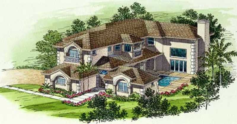 Front View of this 6-Bedroom, 5388 Sq Ft Plan - 107-1170