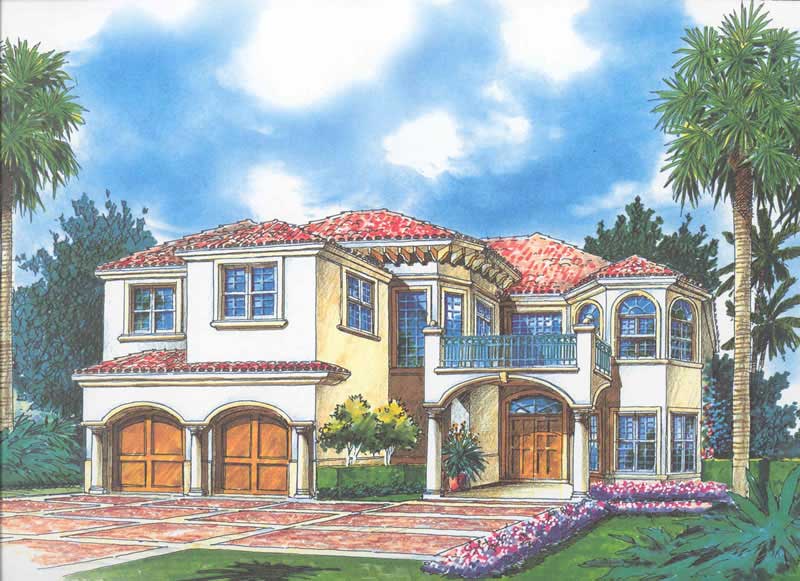 Front View of this 4-Bedroom, 3869 Sq Ft Plan - 107-1172