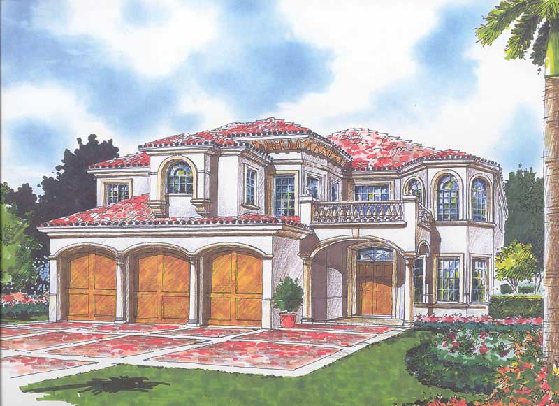 Front View of this 7-Bedroom, 6449 Sq Ft Plan - 107-1177