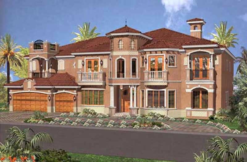 Front View of this 7-Bedroom, 6412 Sq Ft Plan - 107-1182