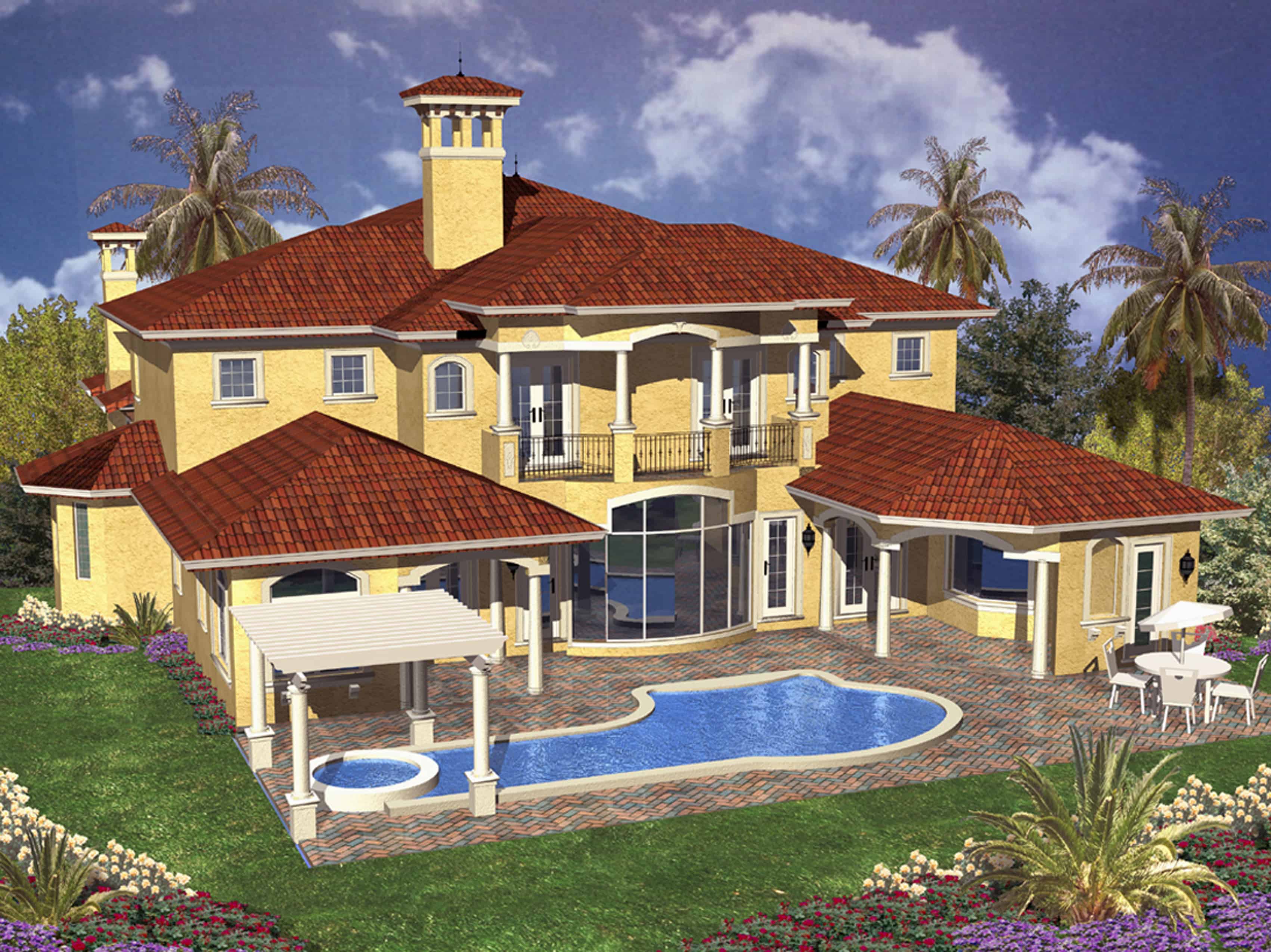 Rear View of this 5-Bedroom, 5966 Sq Ft Plan - 107-1183