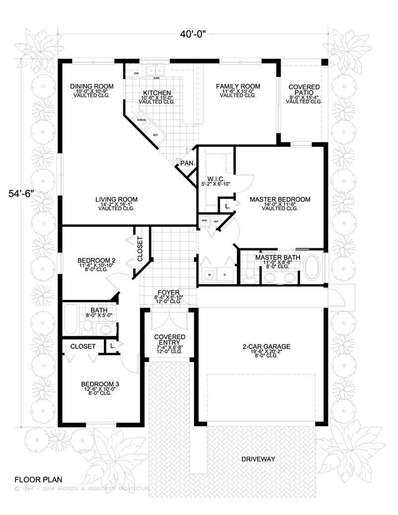 Floor Plan First Story of Mediterranean Plan #107-1199