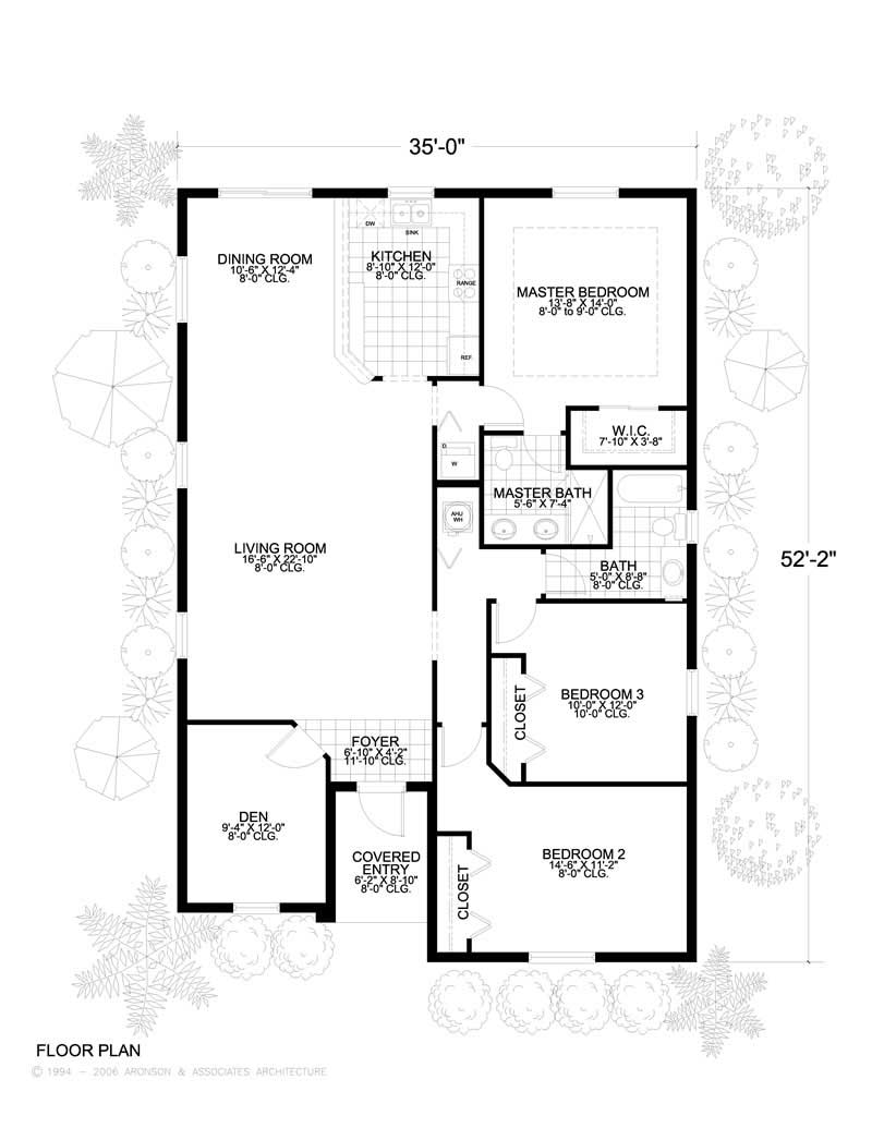 Floor Plan First Story of Mediterranean Plan #107-1200