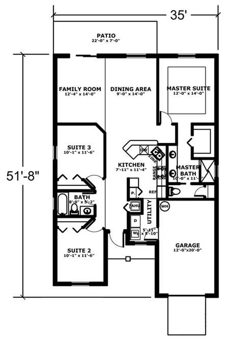 Floor Plan First Story of Mediterranean Plan #107-1201