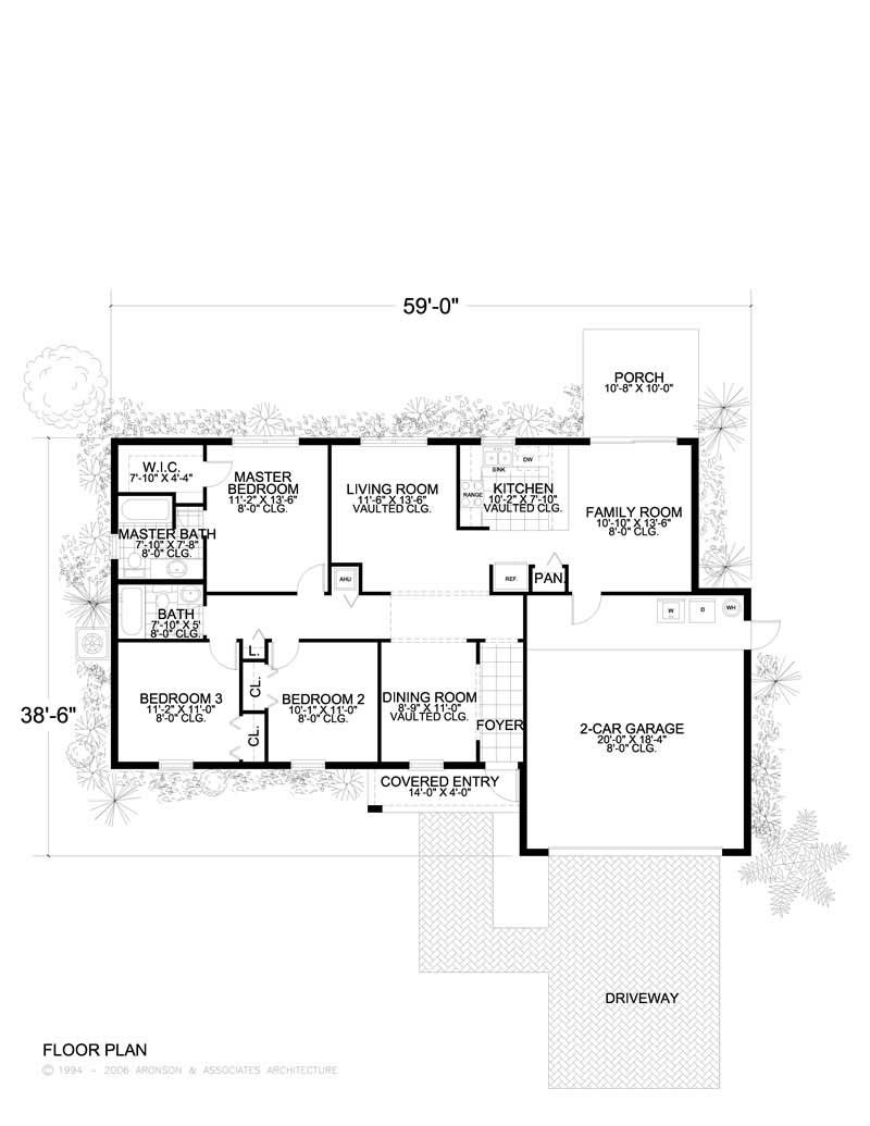 Floor Plan First Story of Mediterranean Plan #107-1203