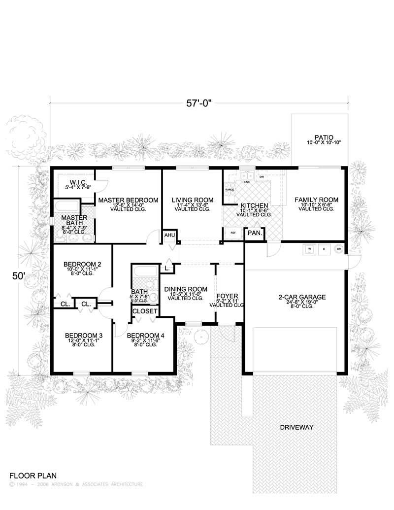 Floor Plan First Story of Mediterranean Plan #107-1206