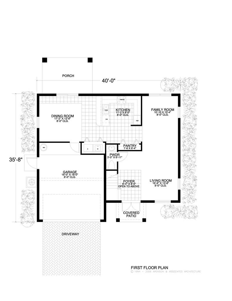 Floor Plan First Story of Mediterranean Plan #107-1209