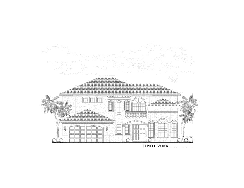 Home Plan Front Elevation of this 3-Bedroom,4020 Sq Ft Plan -107-1217