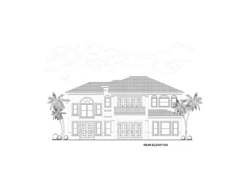 Home Plan Rear Elevation of this 3-Bedroom,4020 Sq Ft Plan -107-1217