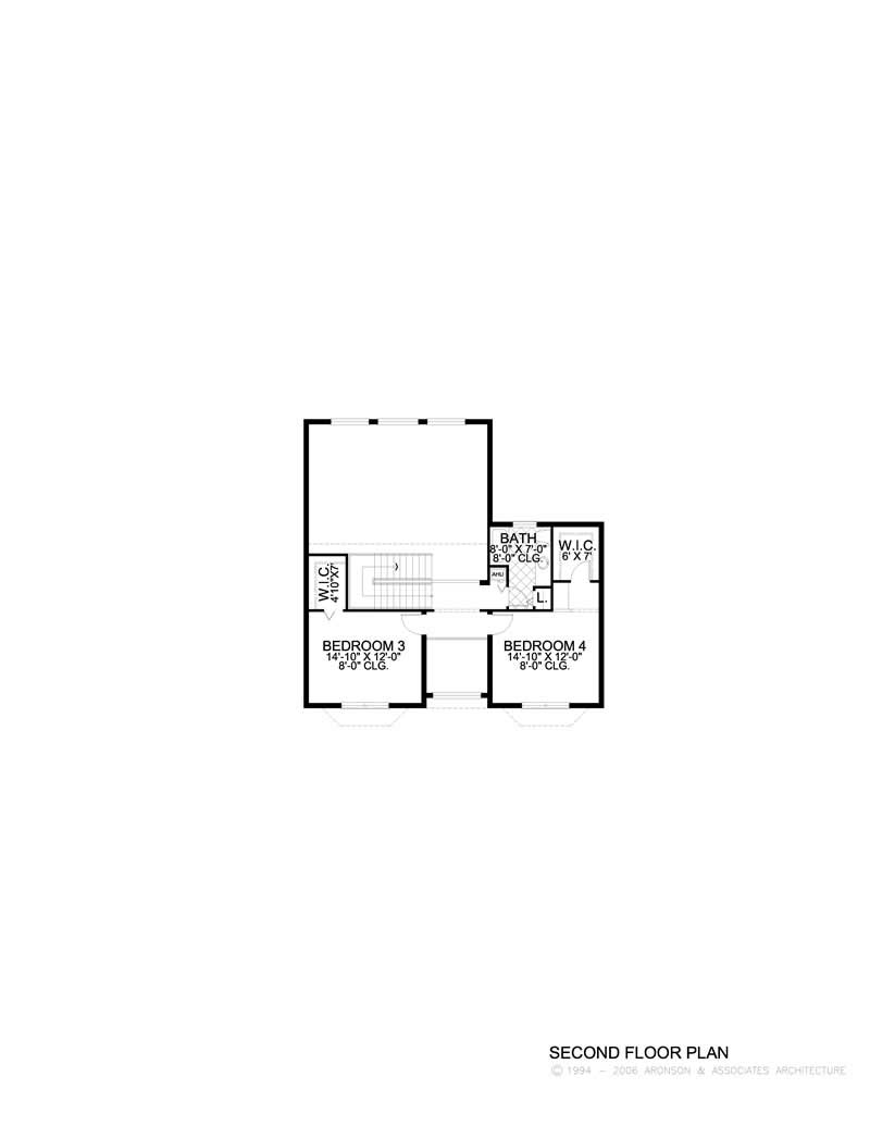 Floor Plan Second Story of Mediterranean Plan #107-1222