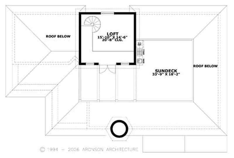 Floor Plan Third Story of Mediterranean Plan #107-1223