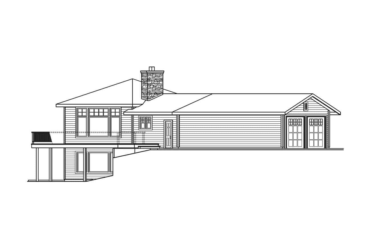 Home Plan Left Elevation of this 3-Bedroom,3793 Sq Ft Plan -108-1001