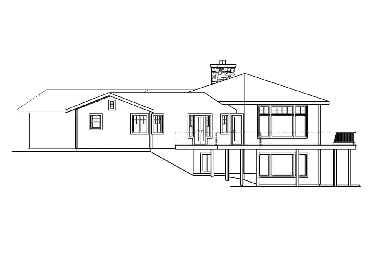 Home Plan Right Elevation of this 3-Bedroom,3793 Sq Ft Plan -108-1001