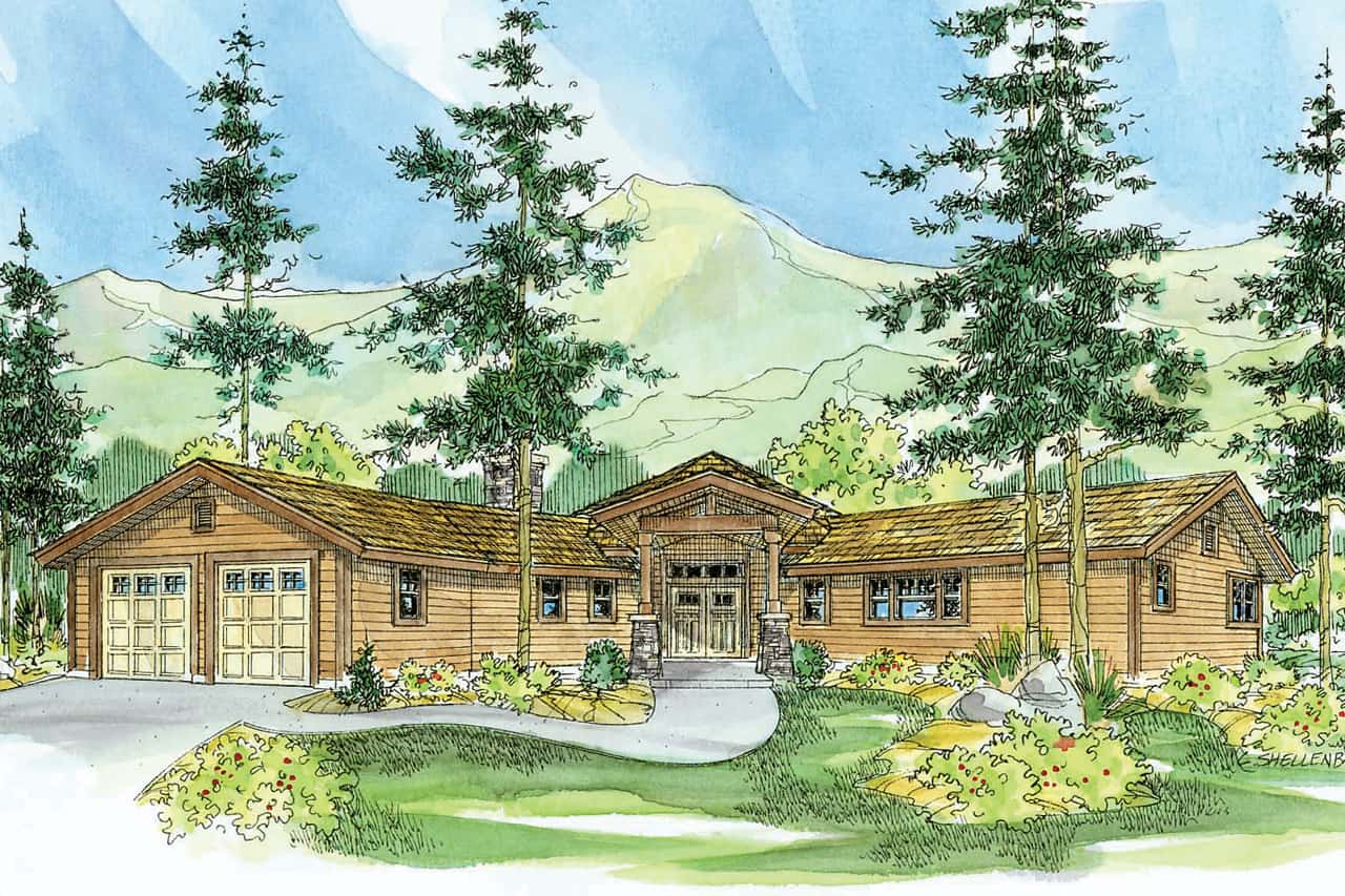 Log Cabin home (ThePlanCollection: Plan #108-1001)