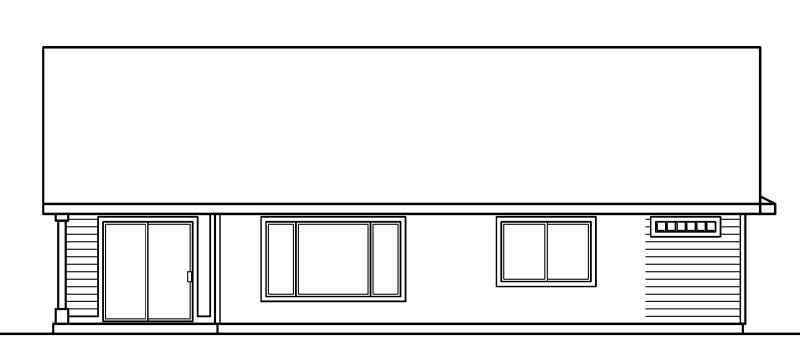 Home Plan Rear Elevation of this 3-Bedroom,1593 Sq Ft Plan -108-1008
