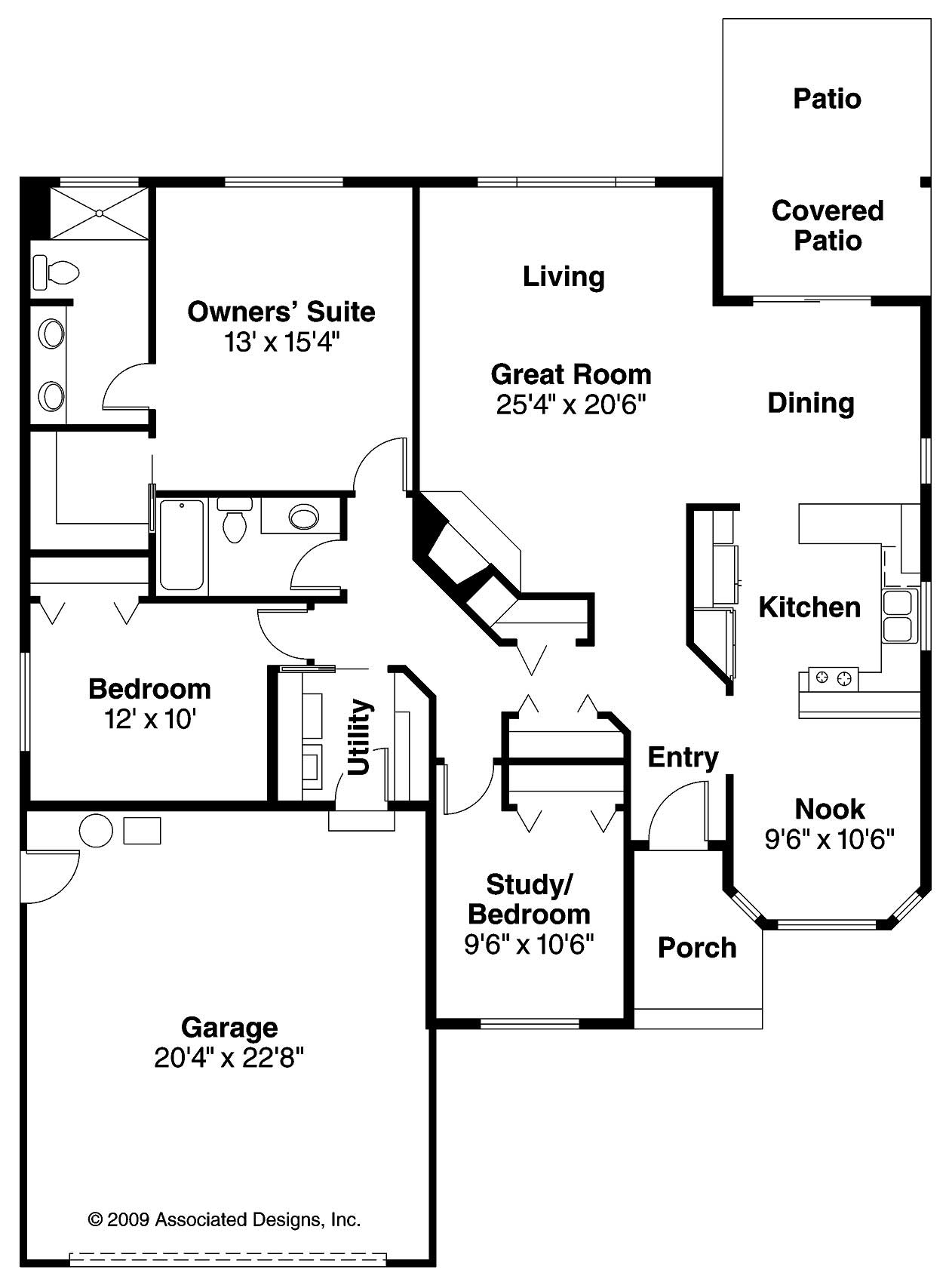 Floor Plan First Story of Country Plan #108-1008