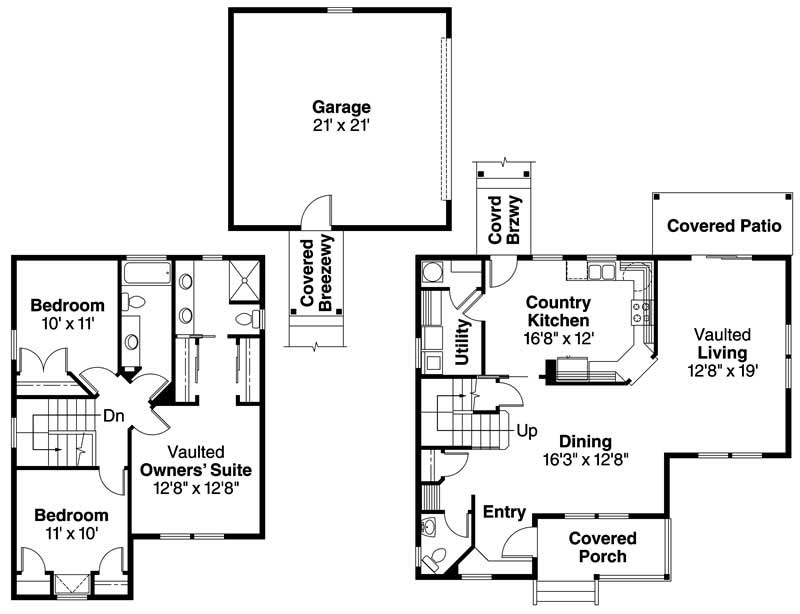 Floor Plan First Story of Contemporary Plan #108-1009