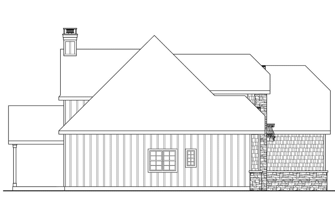 Home Plan Left Elevation of this 3-Bedroom,2337 Sq Ft Plan -108-1010