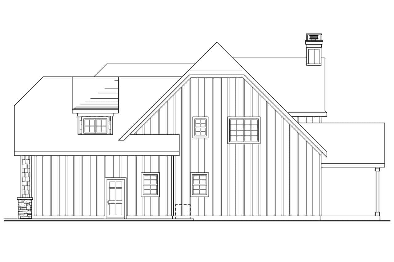 Home Plan Right Elevation of this 3-Bedroom,2337 Sq Ft Plan -108-1010