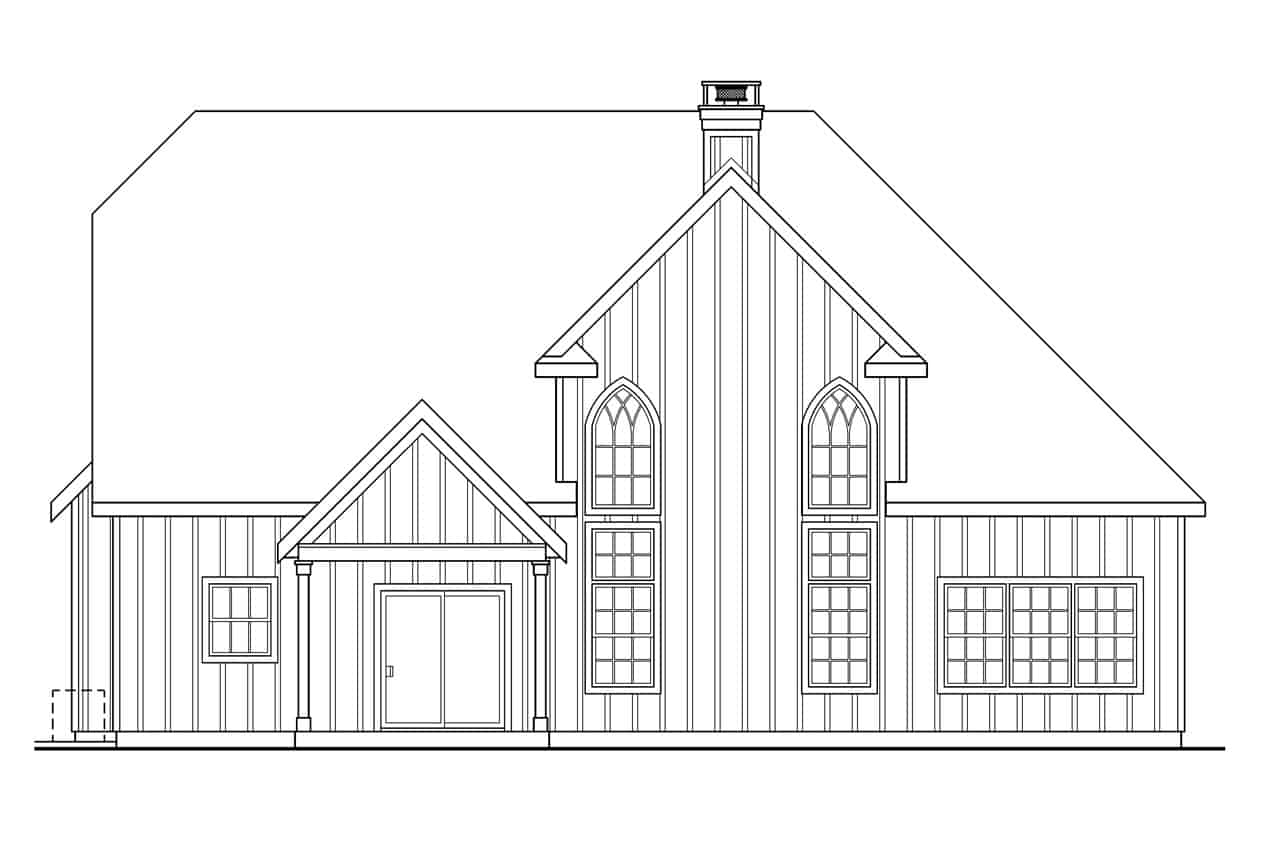 Home Plan Rear Elevation of this 3-Bedroom,2337 Sq Ft Plan -108-1010