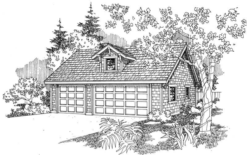 This image shows the garage style of the house plans.