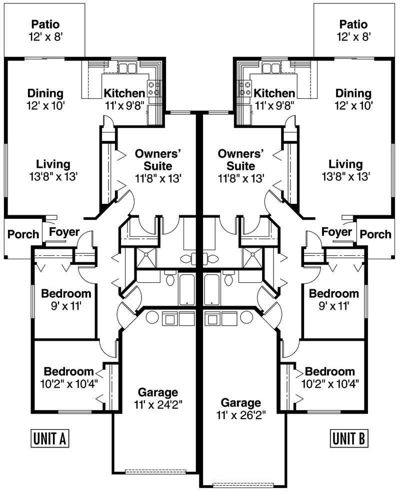 Floor Plan First Story of Multi-Unit Plan #108-1013