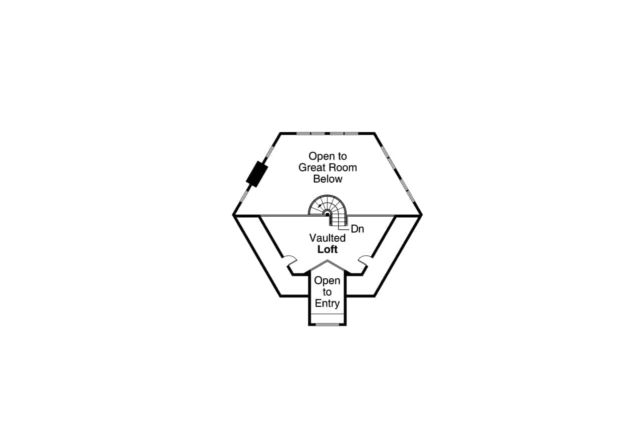 Floor Plan Upper Level of Transitional Plan #108-1014