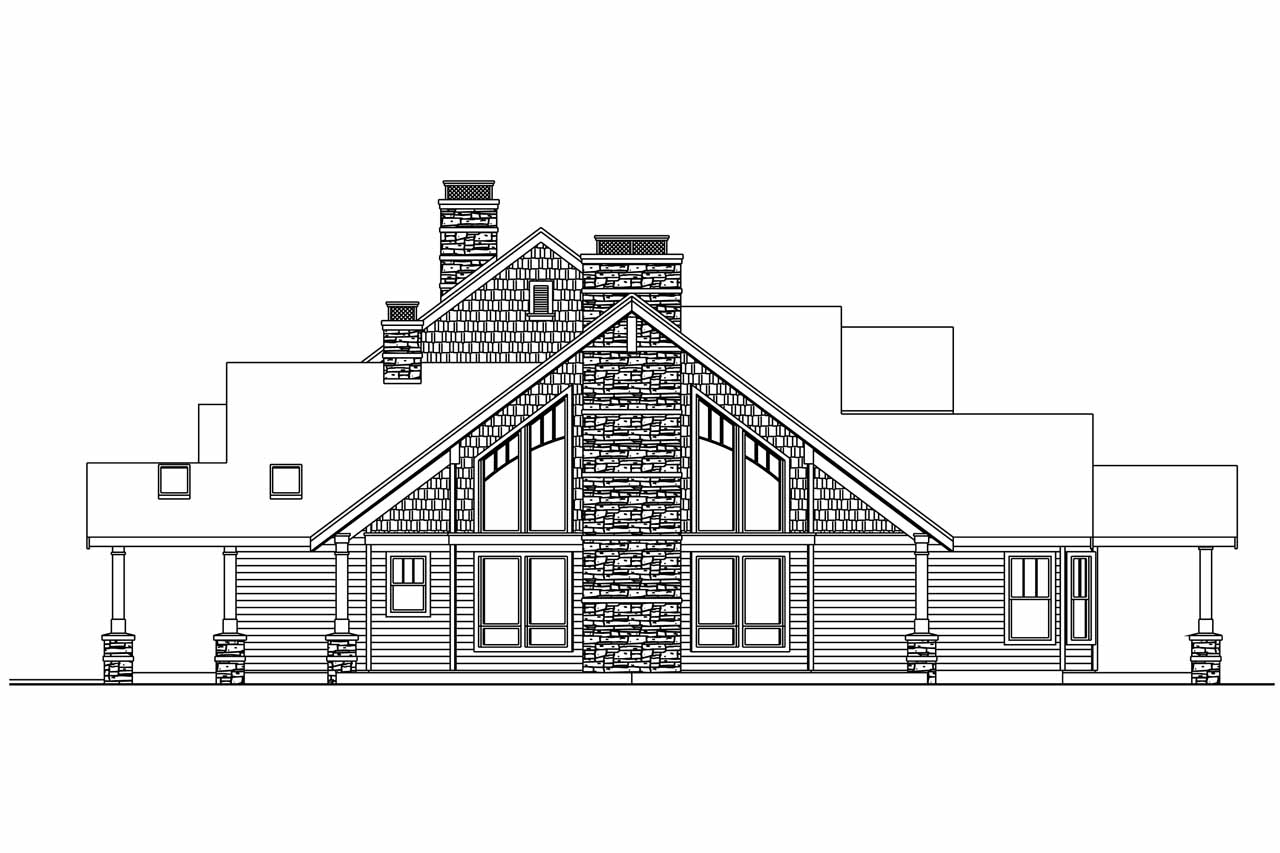 Home Plan Right Elevation of this 4-Bedroom,4292 Sq Ft Plan -108-1017