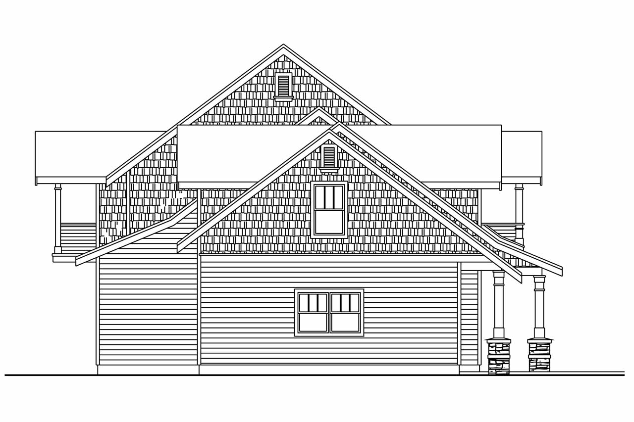Home Plan Left Elevation of this 4-Bedroom,4292 Sq Ft Plan -108-1017