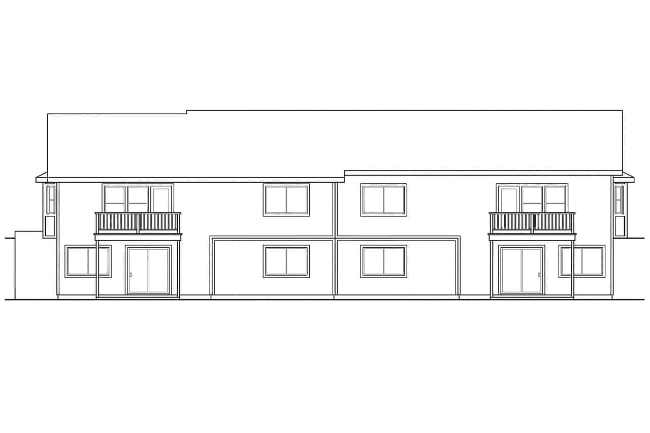Home Plan Rear Elevation of this 6-Bedroom,3580 Sq Ft Plan -108-1018