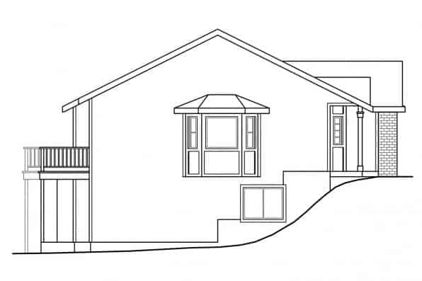 Home Plan Left Elevation of this 6-Bedroom,3580 Sq Ft Plan -108-1018
