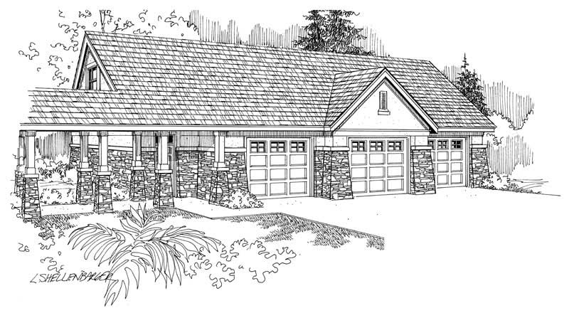This image shows the garage style of the house plans.