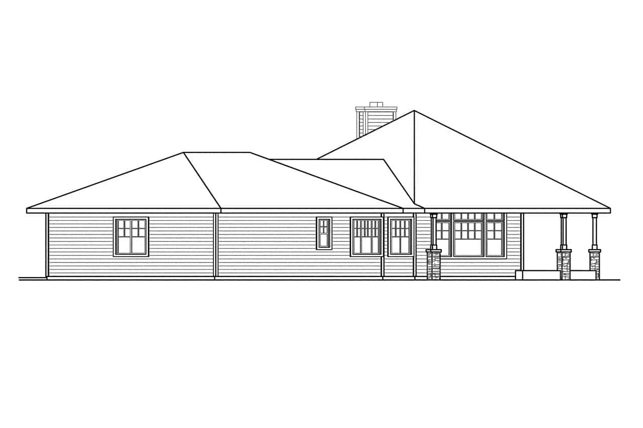 Home Plan Right Elevation of this 3-Bedroom,2840 Sq Ft Plan -108-1024