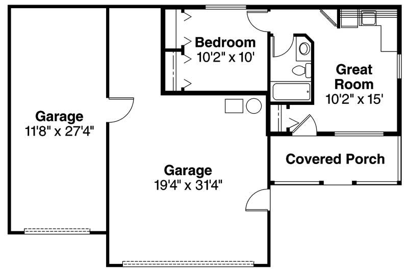 Floor Plan Garage of Garage Plan #108-1027