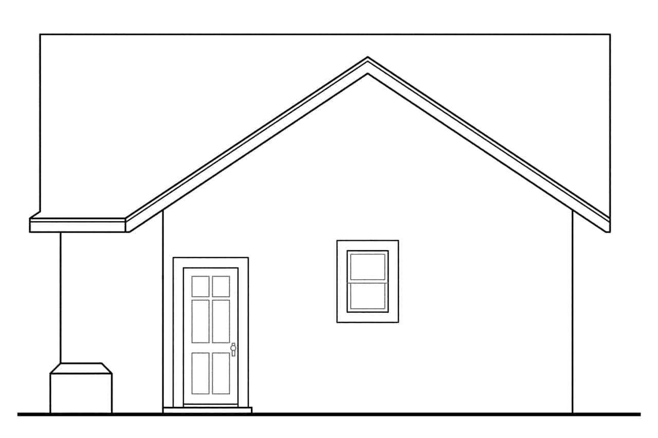 Home Plan Right Elevation of this 0-Bedroom,816 Sq Ft Plan -108-1028