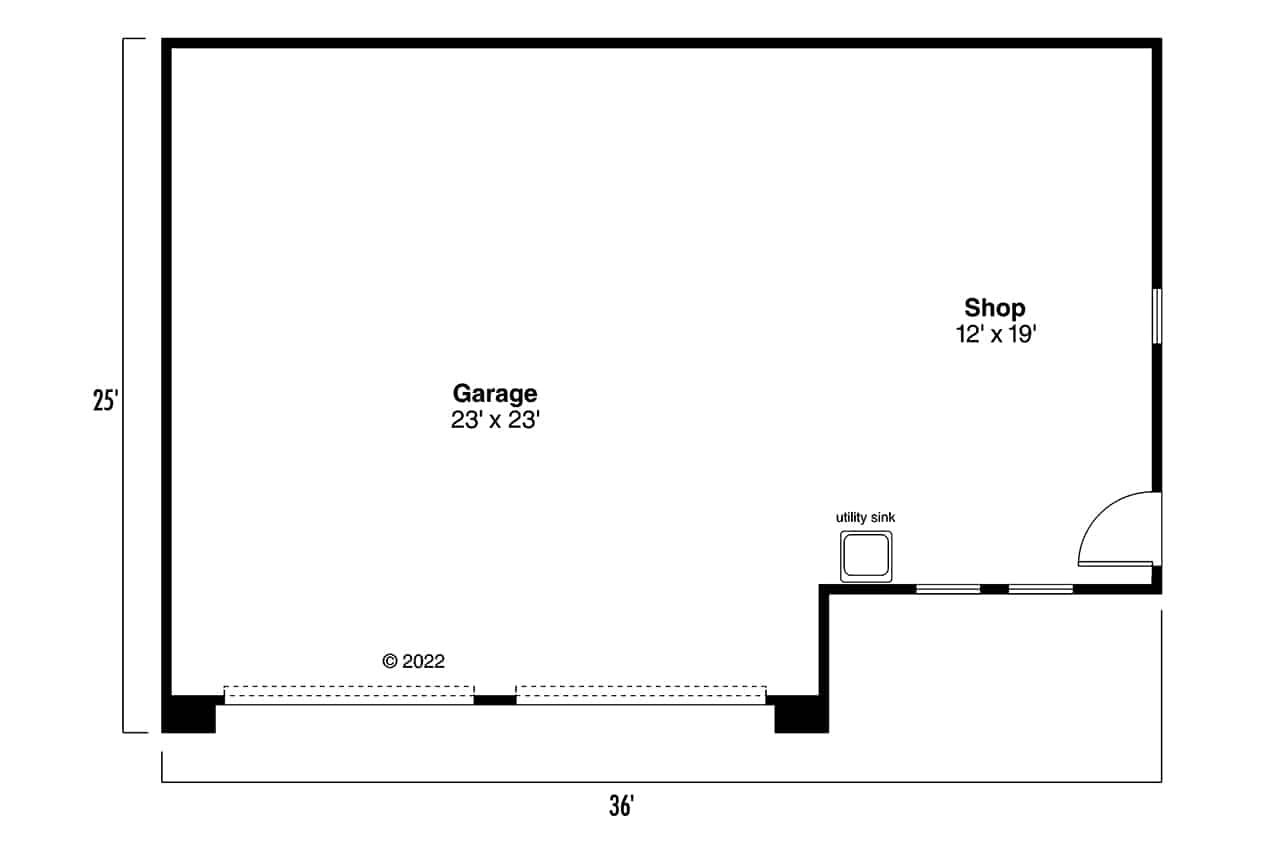 Main Level of Garage Plan #108-1028