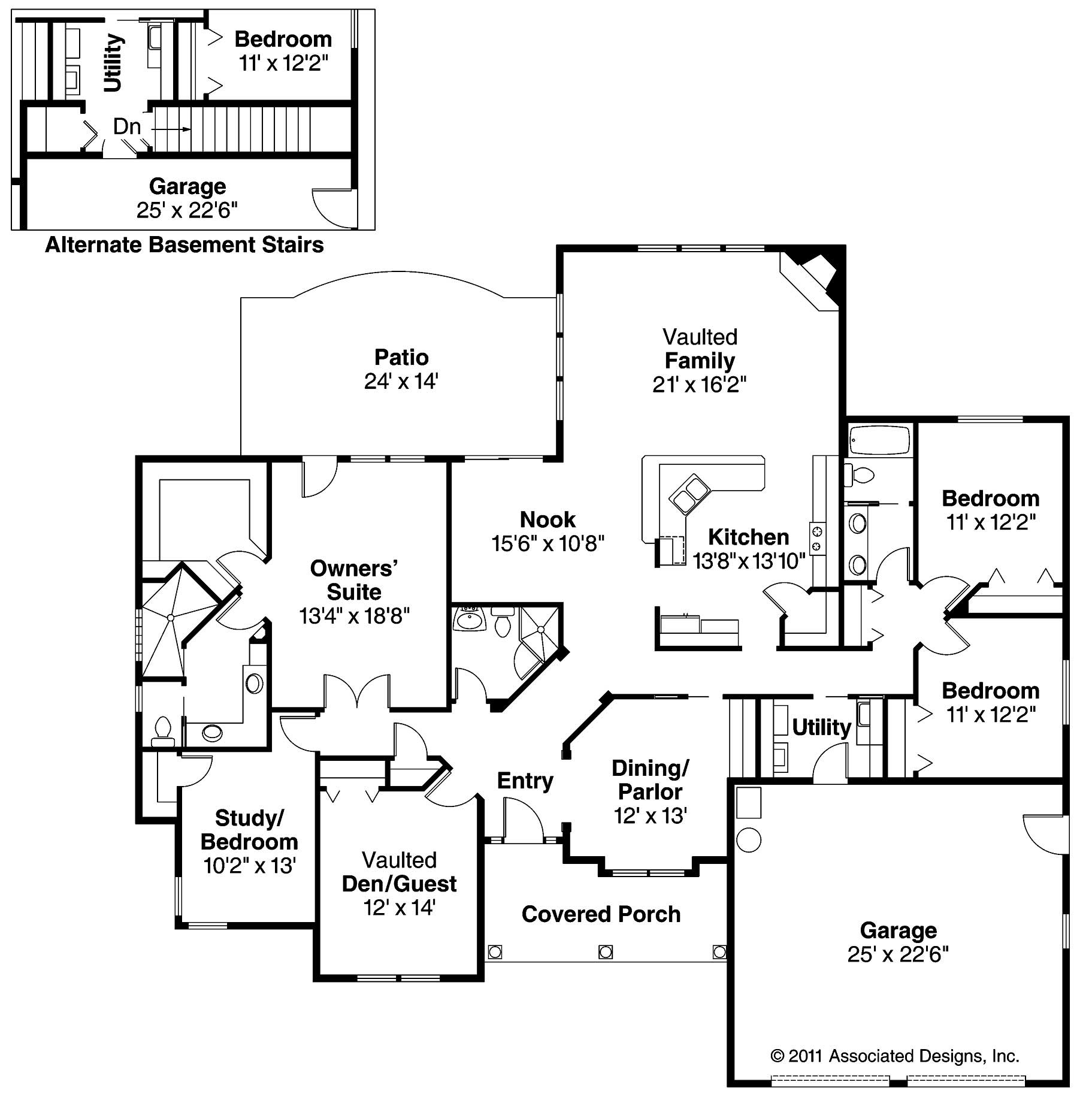Floor Plan First Story of Contemporary Plan #108-1032