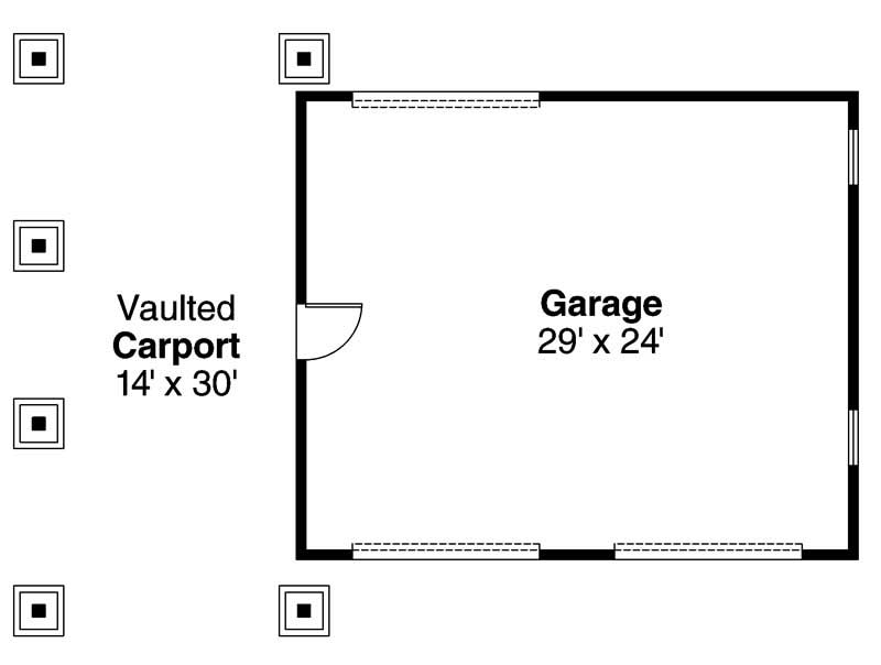 Floor Plan Garage of Garage Plan #108-1033